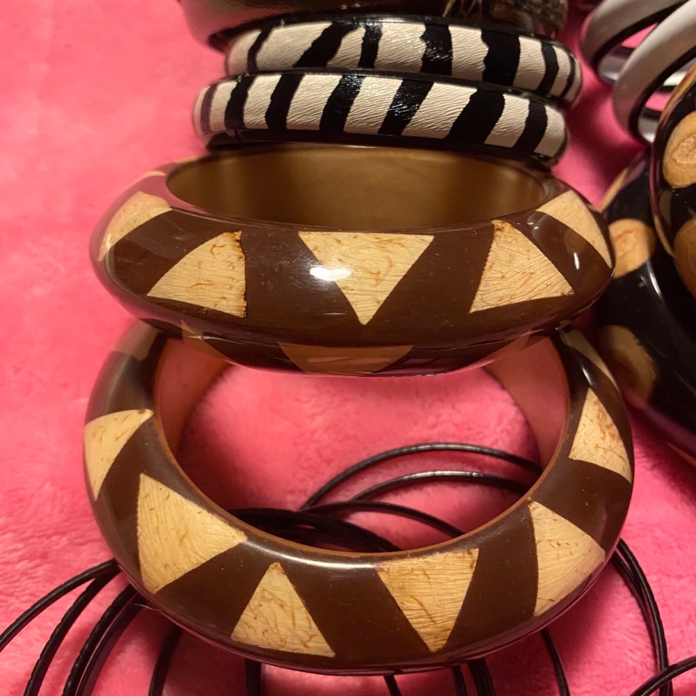 Bunches of Bangles called Bracelets.